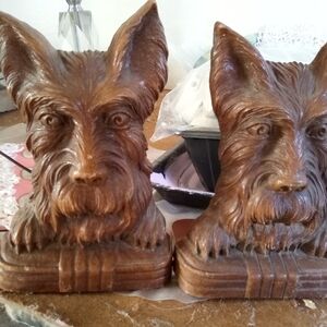 Mid-century Syroco Wood Scotty Dog Bookends